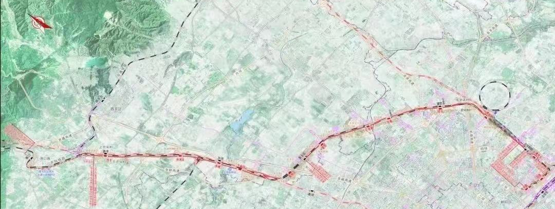 市郊铁路东北环线(南口至光华路段)工程示意图