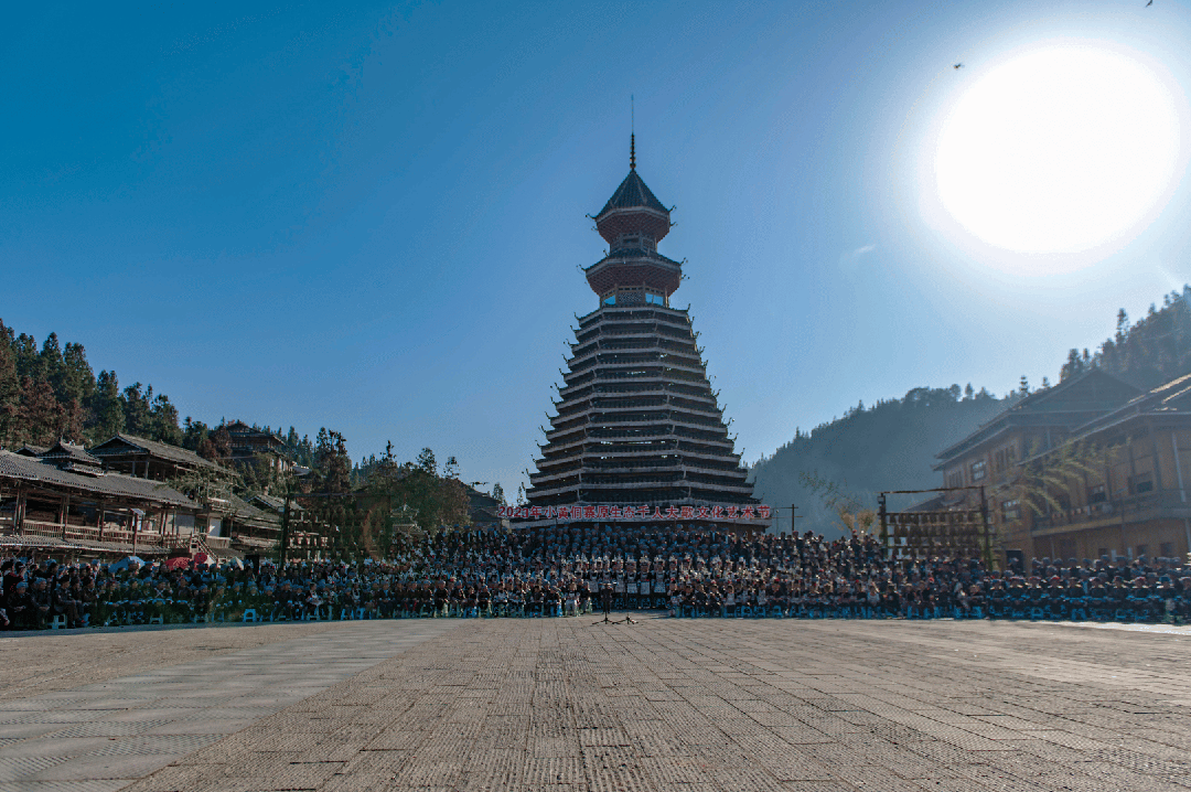 小黄村小黄侗寨千人侗族大歌.摄影/吴德军