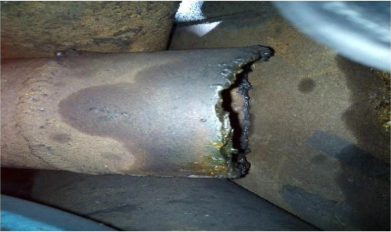 事故调查报告中记录的切割痕迹