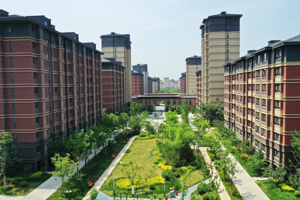 雄安新区容东片区南文营社区一景(5月10日摄,无人机照片).