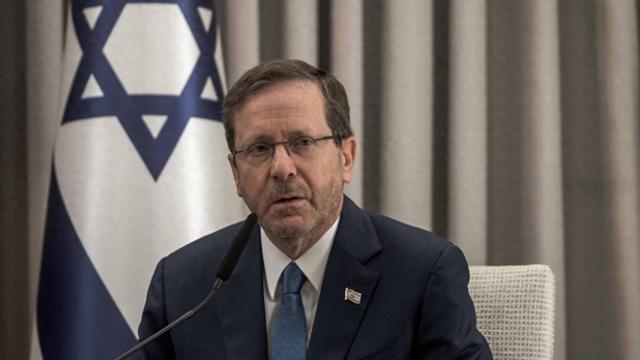 以色列总统赫尔佐格 澎湃影像 资料图