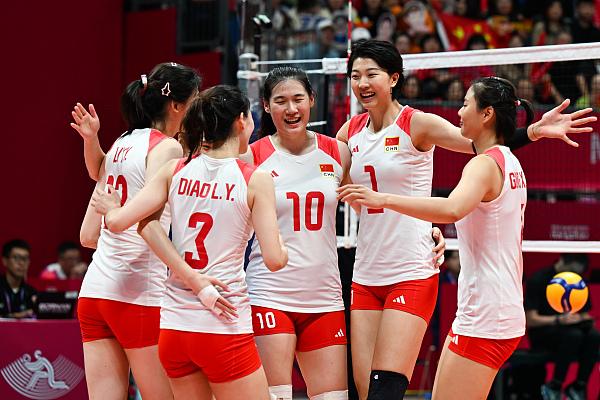 中国女排夺得杭州亚运会女排比赛冠军.图片来源:视觉中国