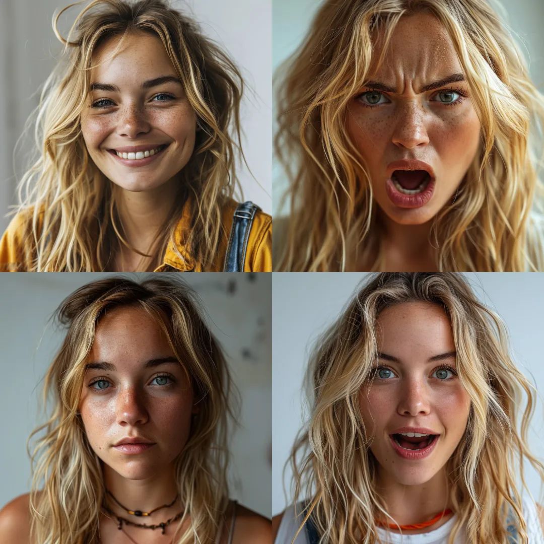 喜怒哀乐四种表情