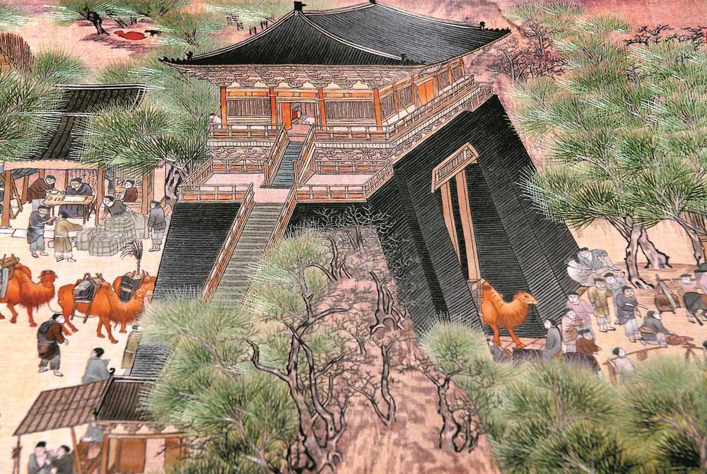 国家级非遗汴绣《清明上河图》局部.