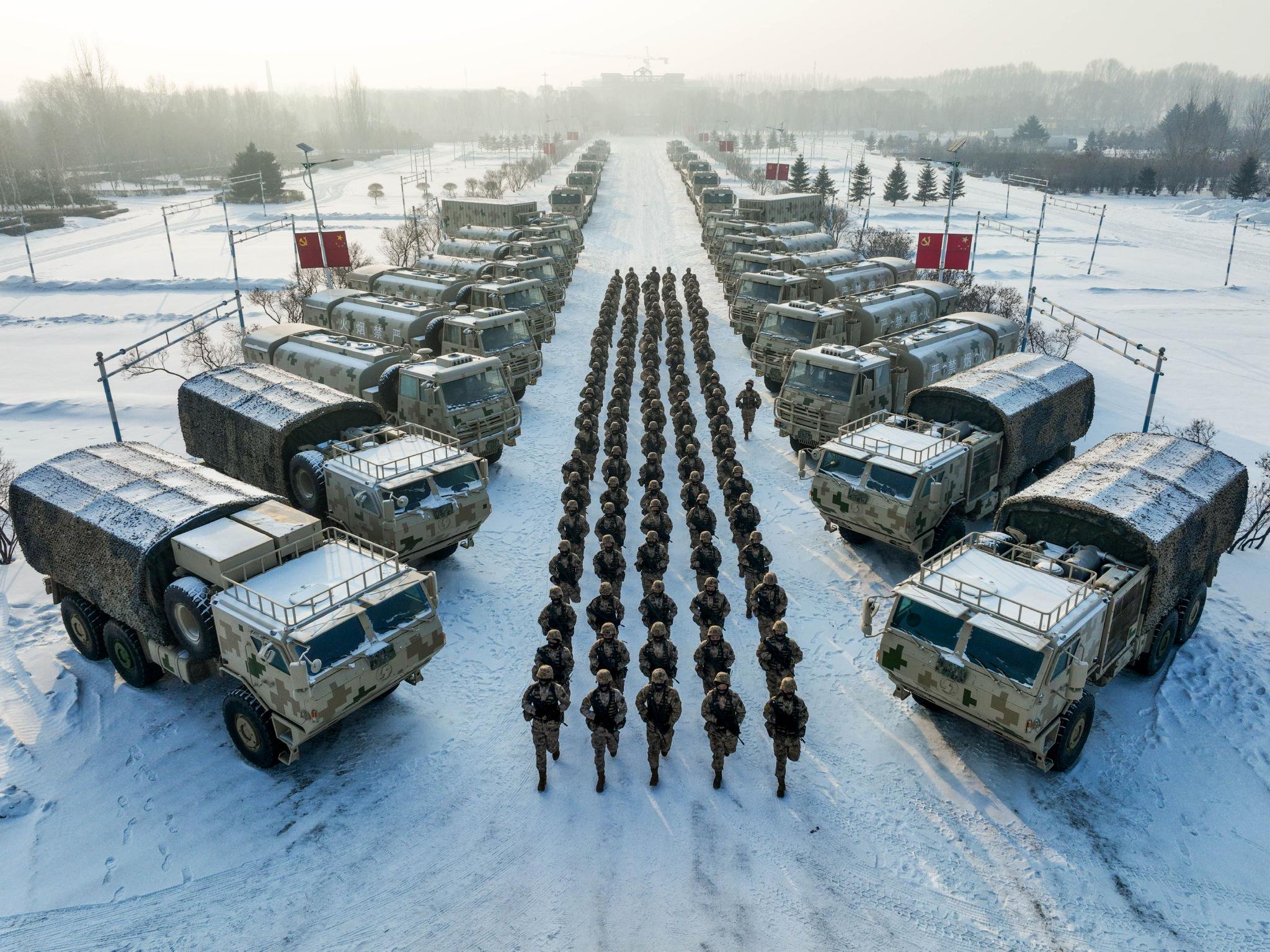 北国雪原6867联勤保障部队某汽车运输旅组织实战化训练