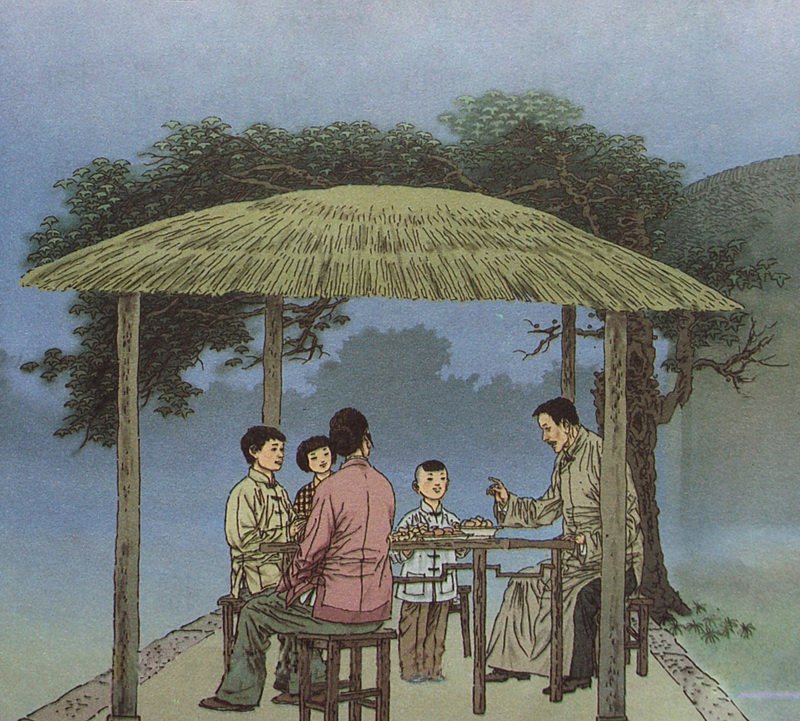 语文课文里《落花生》一篇的插画