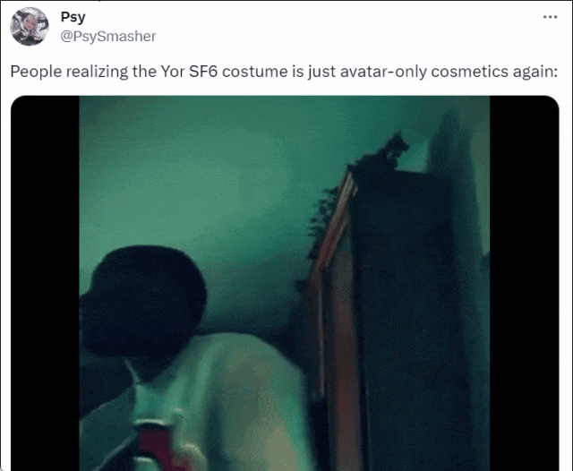 “当你意识到《街霸6》联动只做了玩家装扮用的约尔皮肤时”