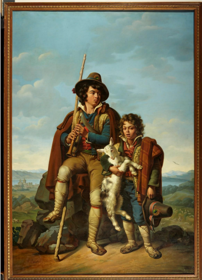 路易·利奥波德·罗伯特(意大利人,1794-1835)《亚平宁牧羊人》 油画