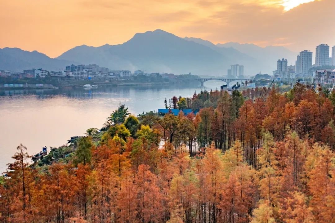 风景如画的贺州市昭平县江滨公园