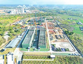 四川能投所属中江燃气发电项目建设现场。