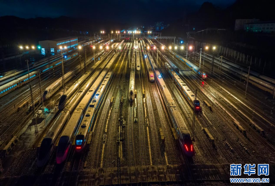 贵阳北动车运用所存车场.新华网发(李儒鑫 摄)