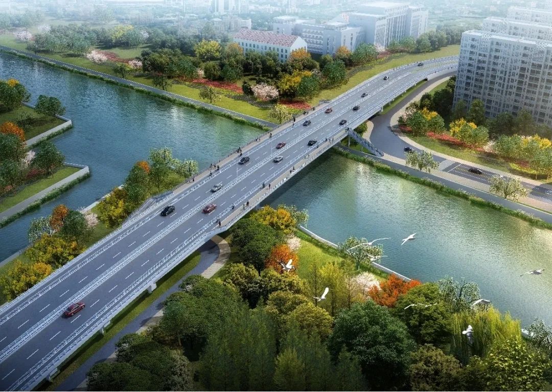 跨淀浦河桥梁效果图