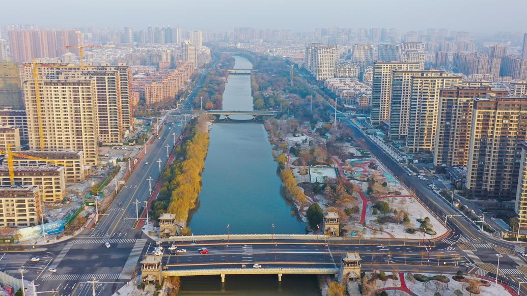 宿迁市泗洪县城区古汴河两岸 视觉中国 资料图