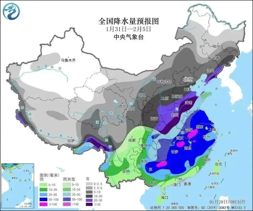 从目前预报来看,长江中下游及以南地区主要是降雨,并有较大范围雷电