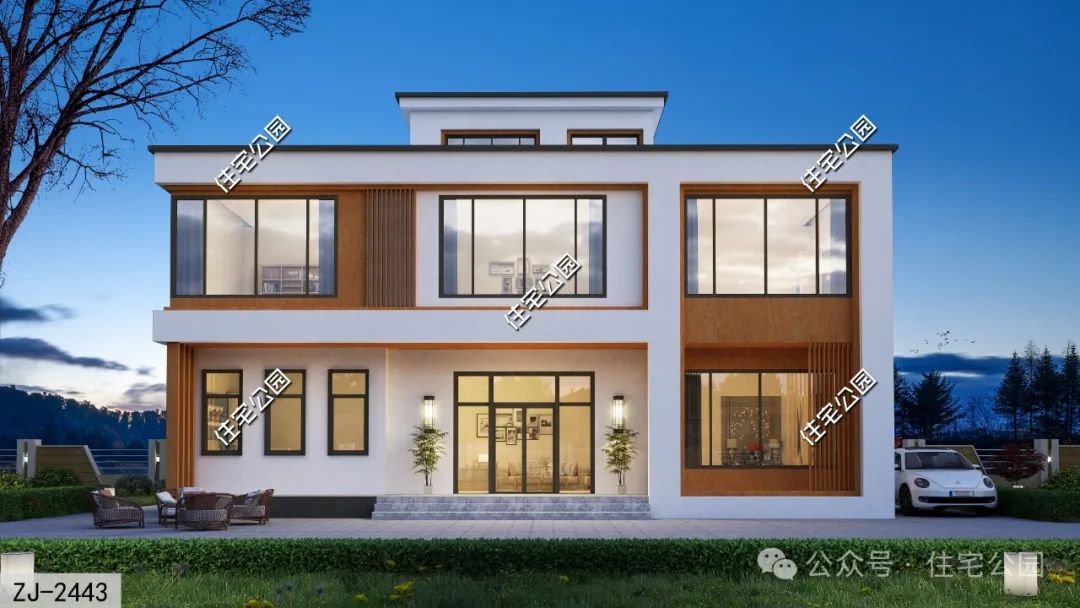 回村就盖这栋现代别墅吧,面宽15米,拥有8间卧室,非常舒适|别墅_新浪