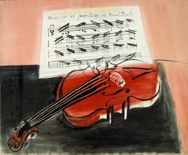 《红色小提琴》,约1948年,布面油画