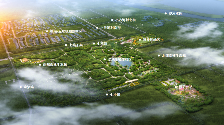 未来科学城生态休闲公园沙河片区一期项目鸟瞰图