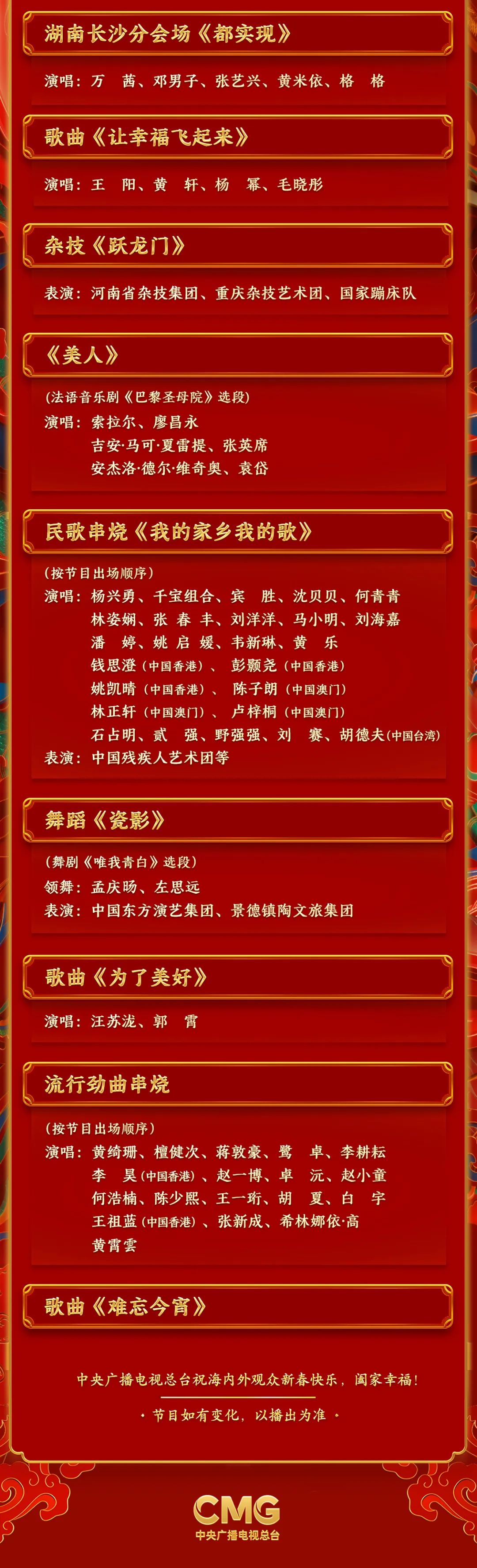 2024年央视春晚节目单，来了！_新浪财经_新浪网