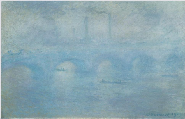 图17 莫奈《滑铁卢大桥，雾的效应》（1903）
