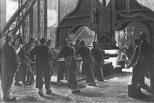图21 1883年英国阿姆斯特朗兵工厂的铸炮车间