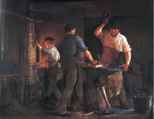 图8 克洛耶《霍恩巴克的铁匠》（1875）