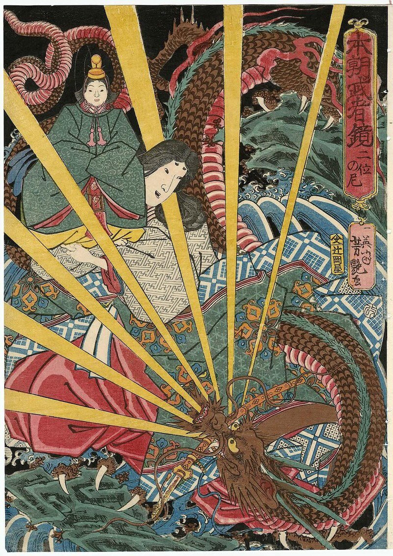 《本朝武者镜》,1856从江户时代的浮世绘作品中不难看出,日本大多数龙