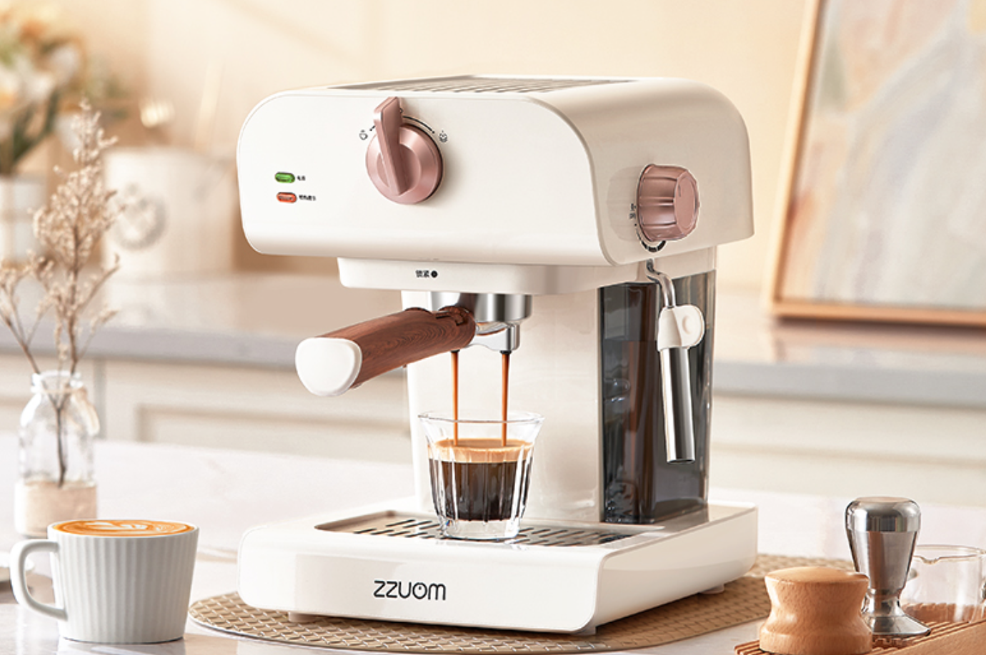 左左摩意式半自动咖啡机(图片来源:受访者王华)