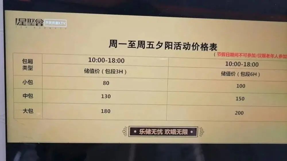 还有温莎ktv(淮海中路店)的夕阳红卡:498元优惠卡可以唱2次,但是得带