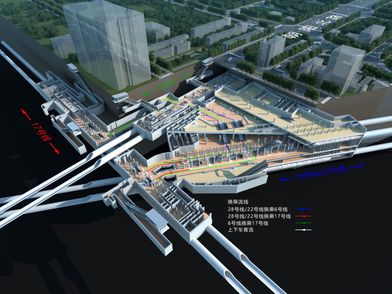 东大桥站四线换乘效果图.