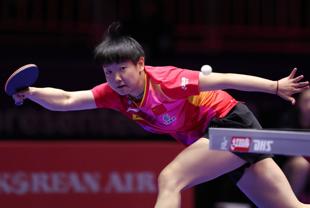 孙颖莎1比3不敌印度选手慕克吉。 新华社记者 杨世尧 图