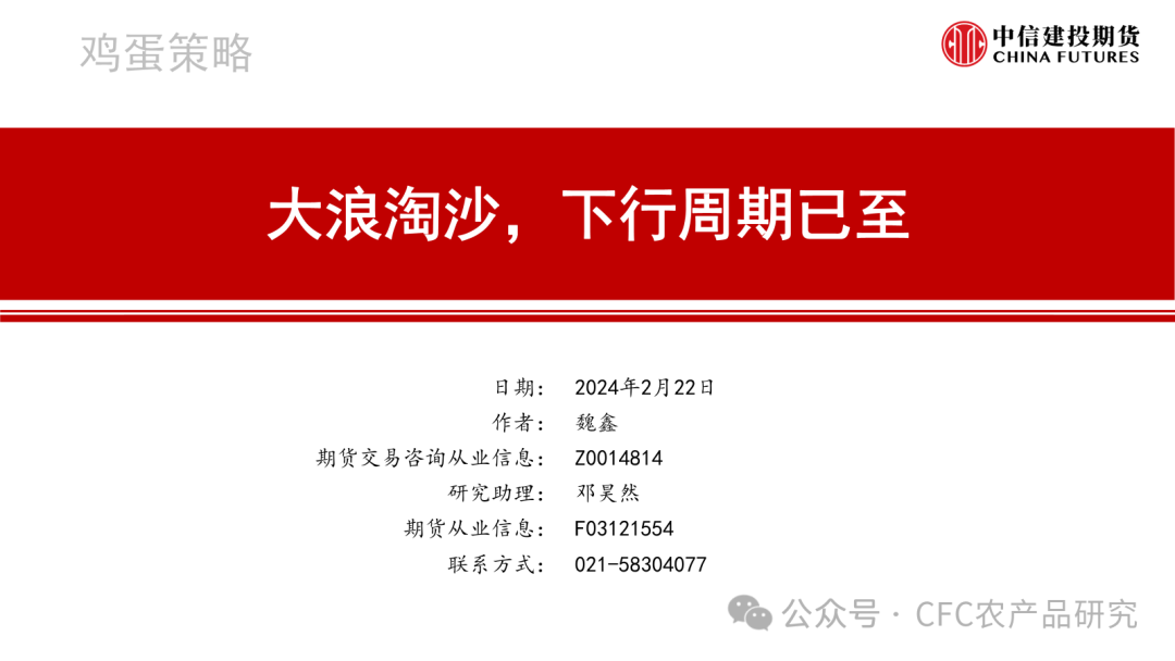 【鸡蛋策略】大浪淘沙，下行周期已至