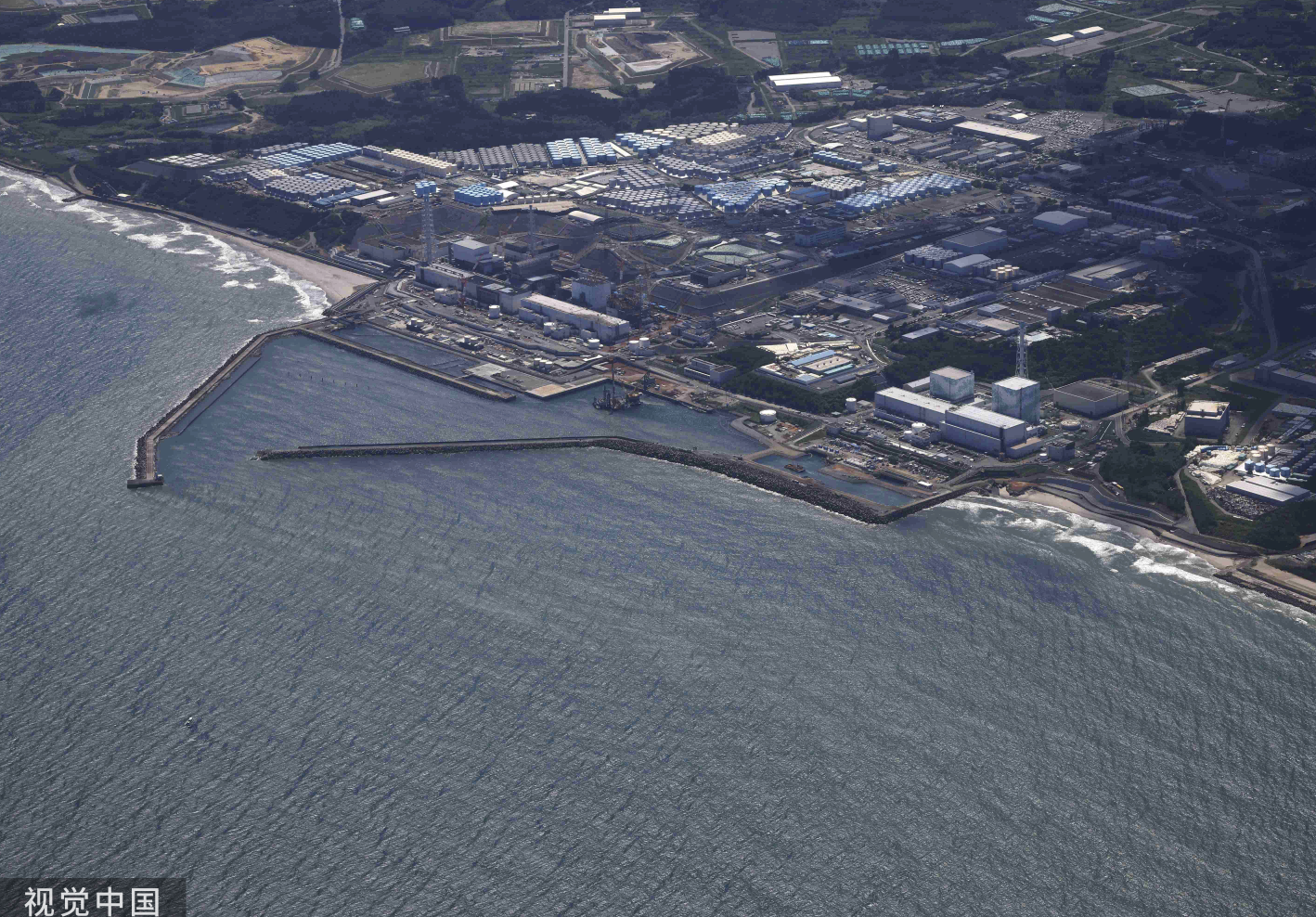 8月24日,日本福岛县,航拍东京电力控股公司福岛第一核电站