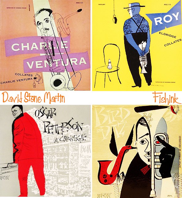 大卫·斯通·马丁设计的一些爵士乐唱片封面