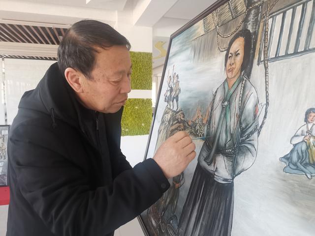 汪清民间艺人:画巾帼英烈传红色教育|油画_新浪财经_新浪网