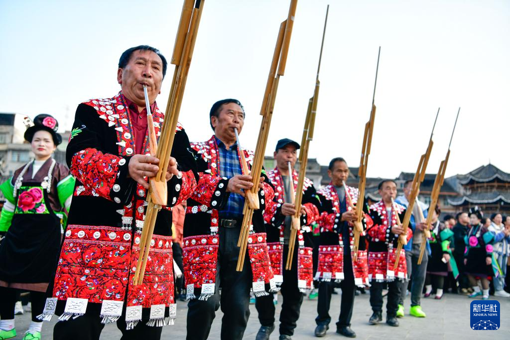 贵州凯里:苗族同胞欢庆"甘囊香"芦笙节|苗族|芦笙|黔东南苗族侗族自治
