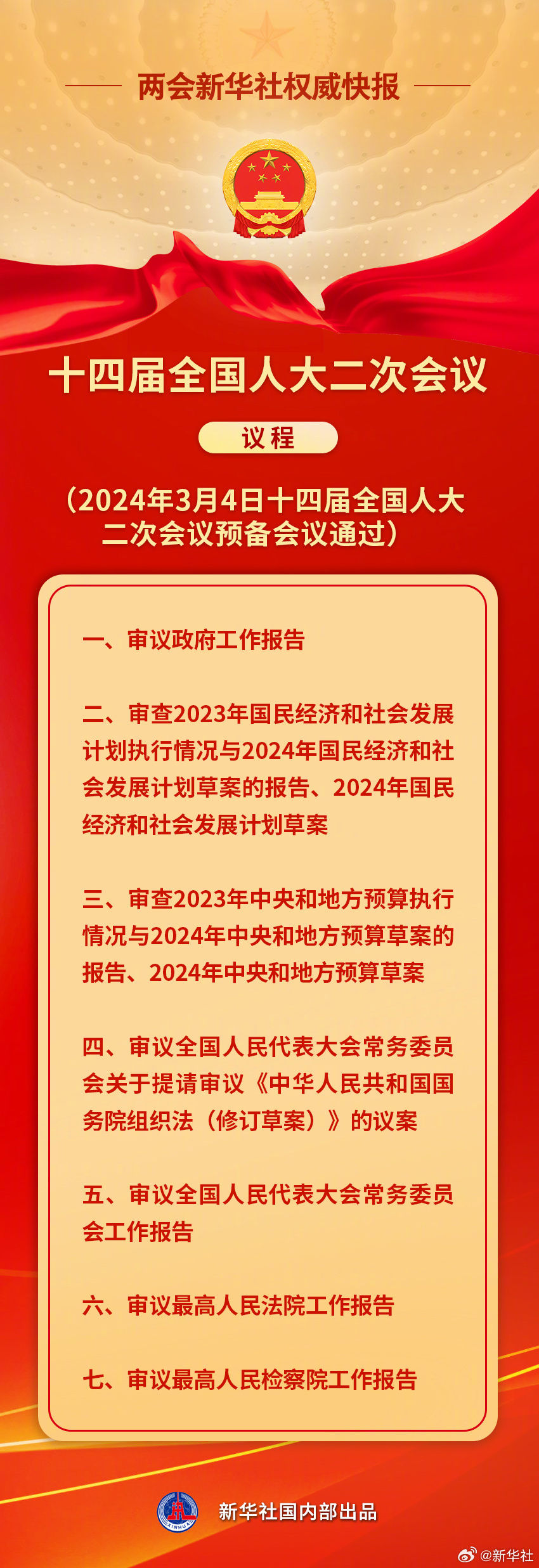 全国人大会议议程来了|全国人大_新浪新闻