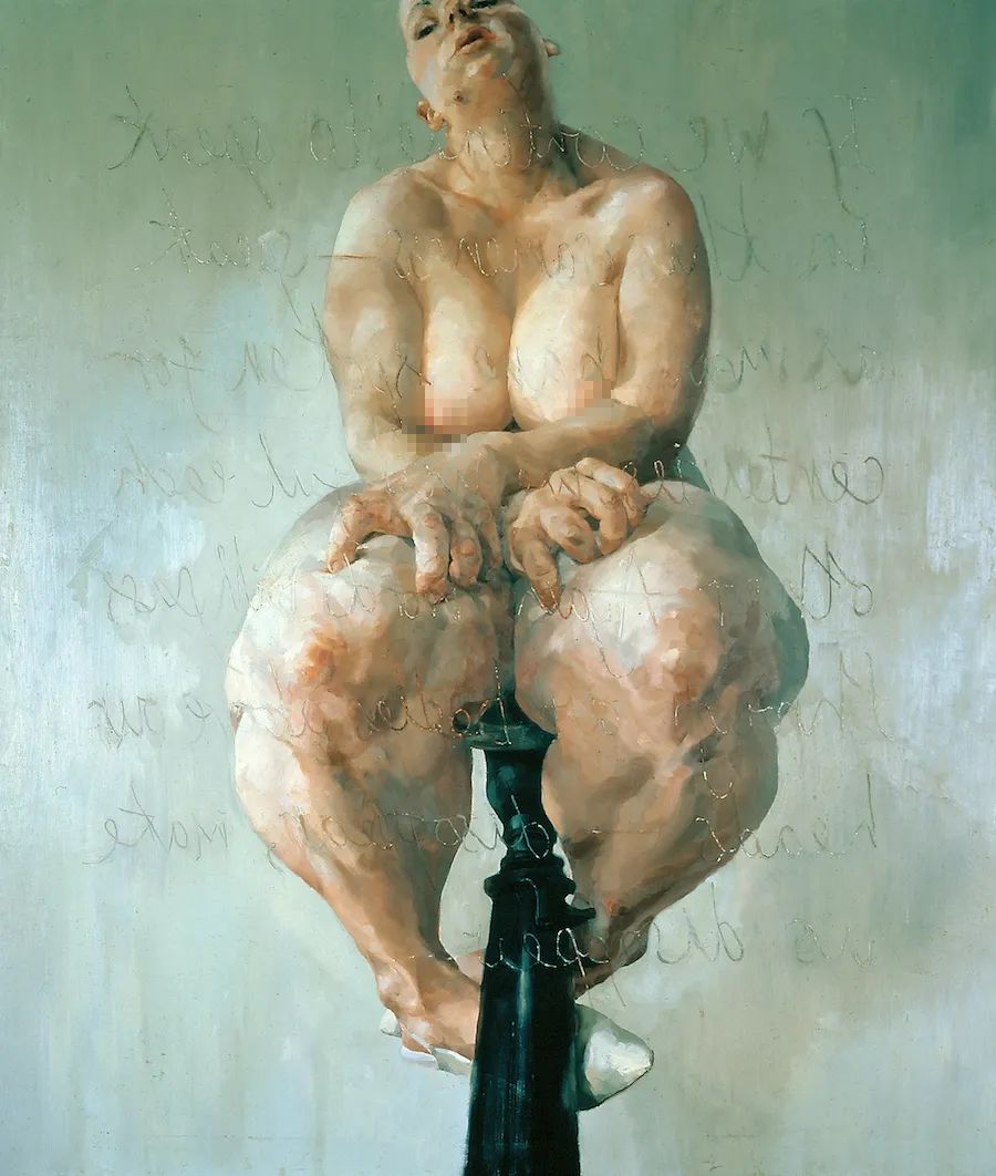 珍妮·萨维尔《 Propped》（支撑）, 1992  布面油画  版权归属艺术家和高古轩画廊