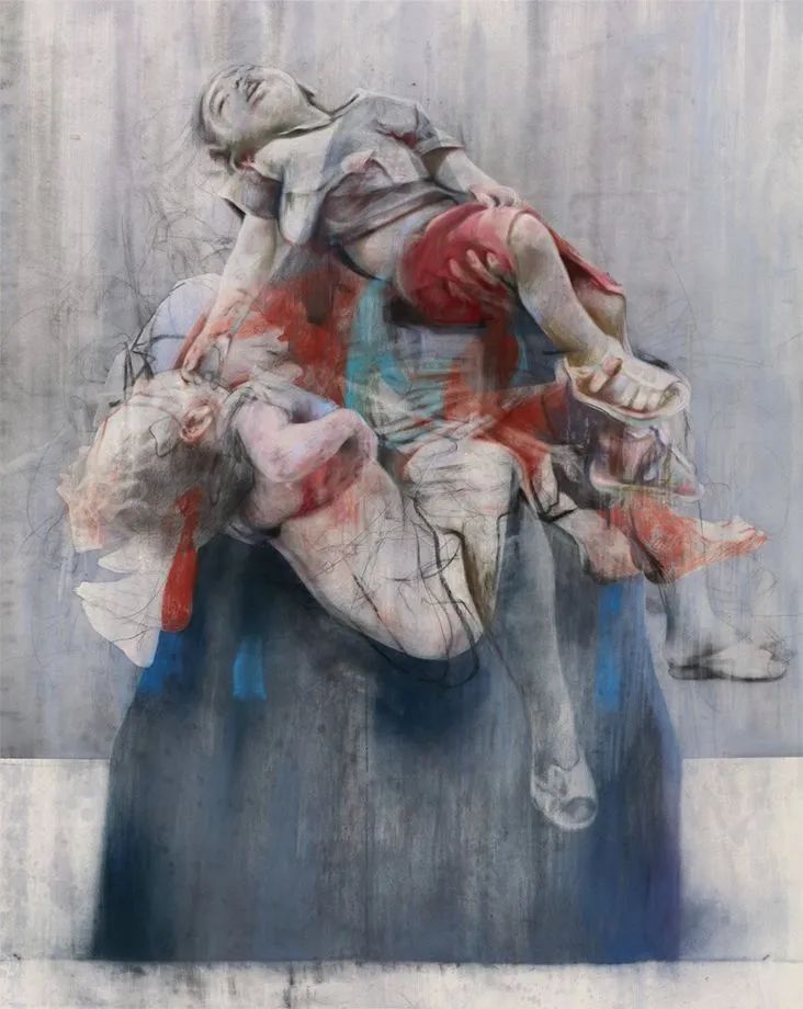 珍妮·萨维尔 Aleppo 2017-2018 布面粉彩、炭笔 版权归属艺术家和高古轩画廊