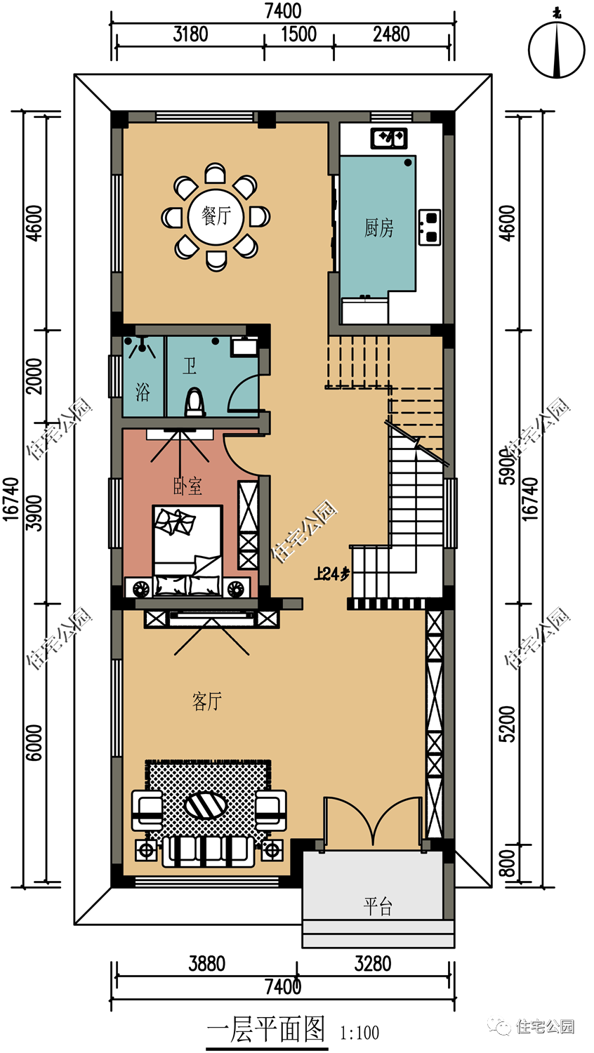 10套4~7米左右的小面宽农村户型,哪套更适合你家?