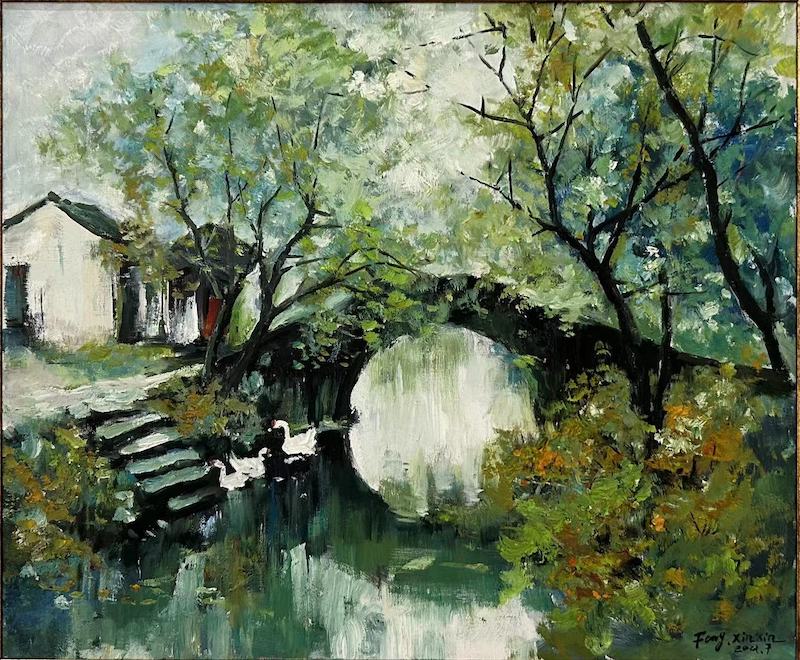 百合花开》韩丽鸿《宏村》林昿《篆书作品》年过80岁高龄的知名油画家