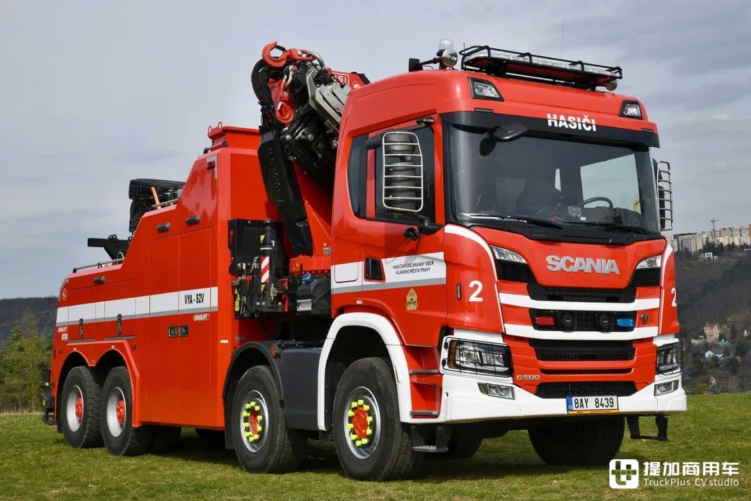 8x6驱动配随车吊奥地利安普清障上装斯堪尼亚g500重型救援车实拍