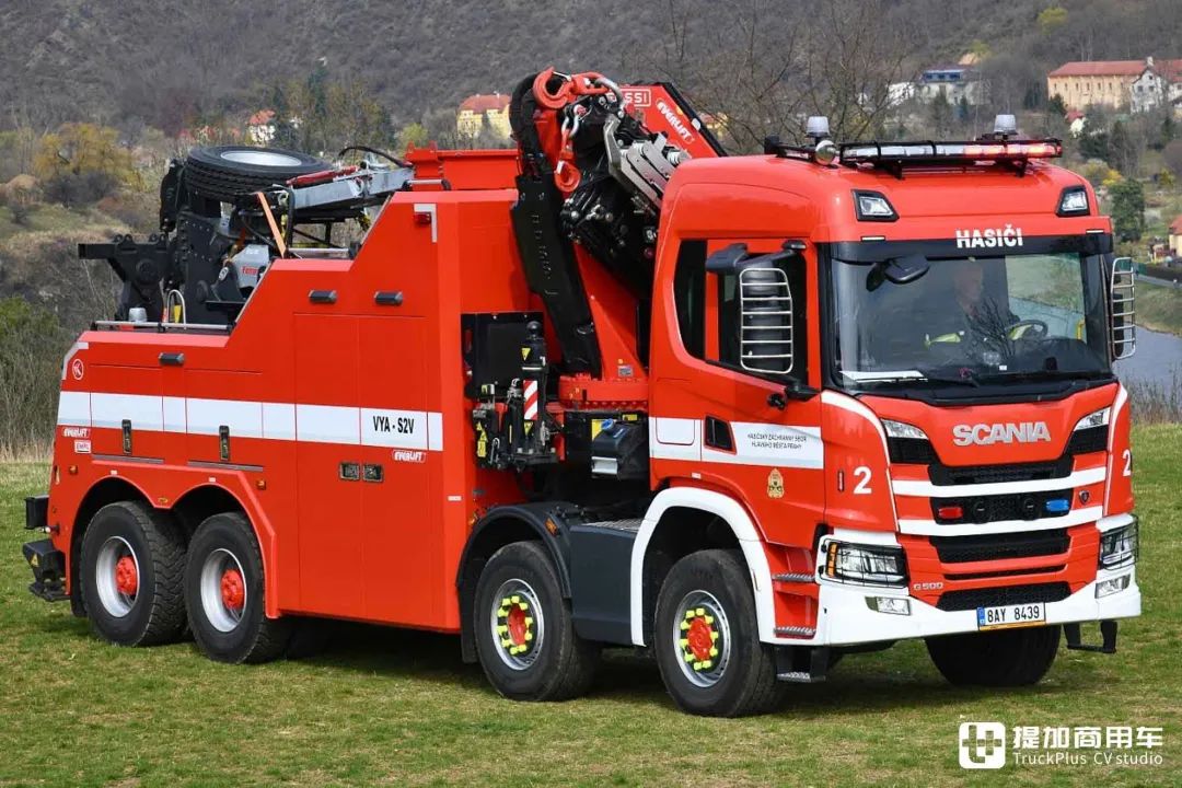 8x6驱动配随车吊奥地利安普清障上装斯堪尼亚g500重型救援车实拍
