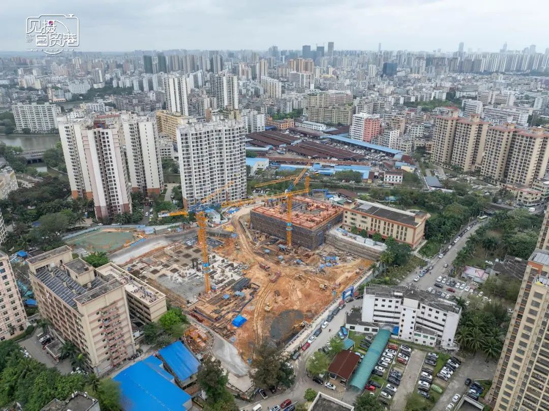 俯瞰海南省老年医疗中心项目（一期）建设现场。李天平 摄