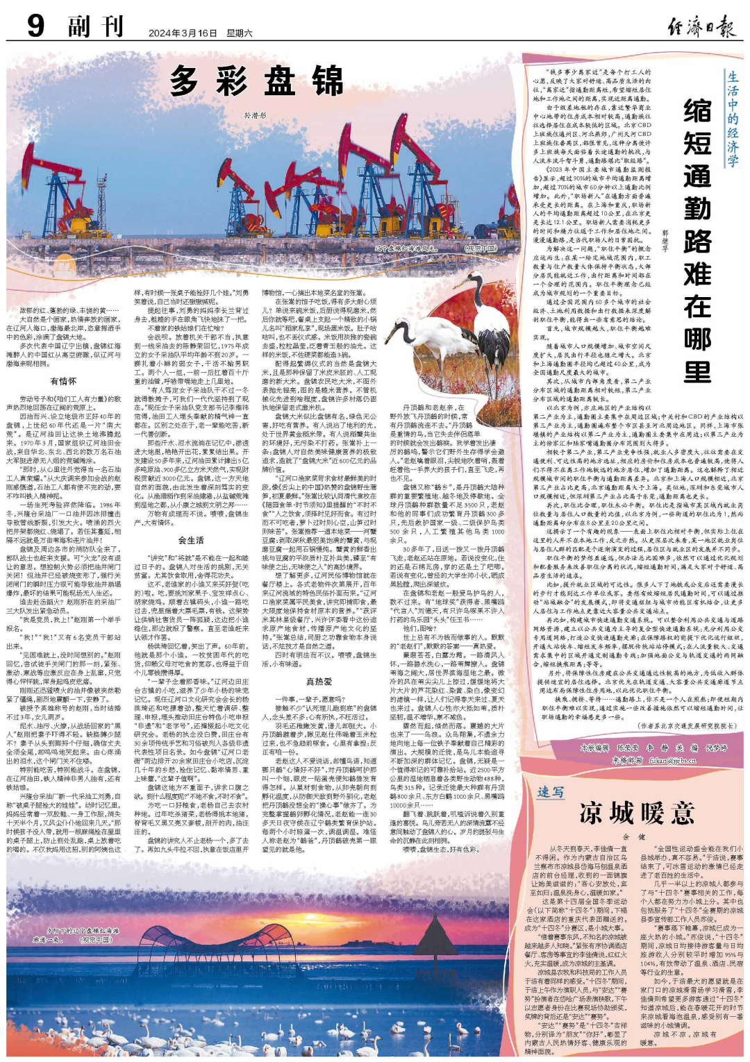 蓬勃的绿,丰饶的黄……大自然是个画家,热情奔放的画家,在辽河入海口