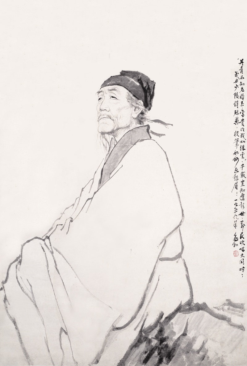 蒋兆和,《杜甫像》,131×90cm,纸本设色,1959,中国国家博物馆藏