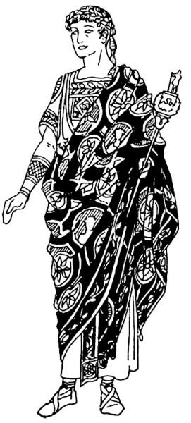 古罗马贵族穿着的托加长袍 资料图片