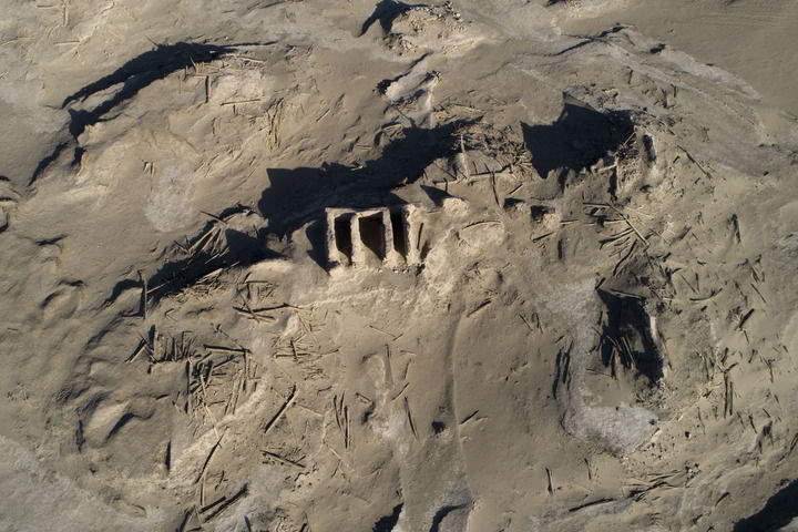 这是楼兰故城遗址(无人机照片,2018年9月21日摄).