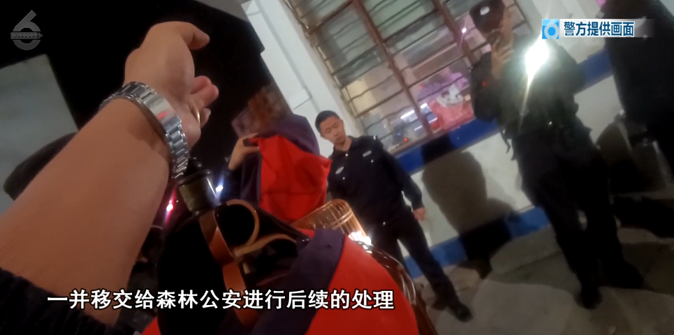 和森林公安对接以后,把三只画眉鸟以及报警人一并移交给森林公安进行