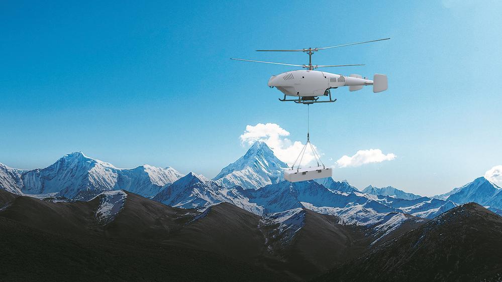 起飞重量为550公斤的高原高速无人直升机,可搭载多种设备,用途广泛