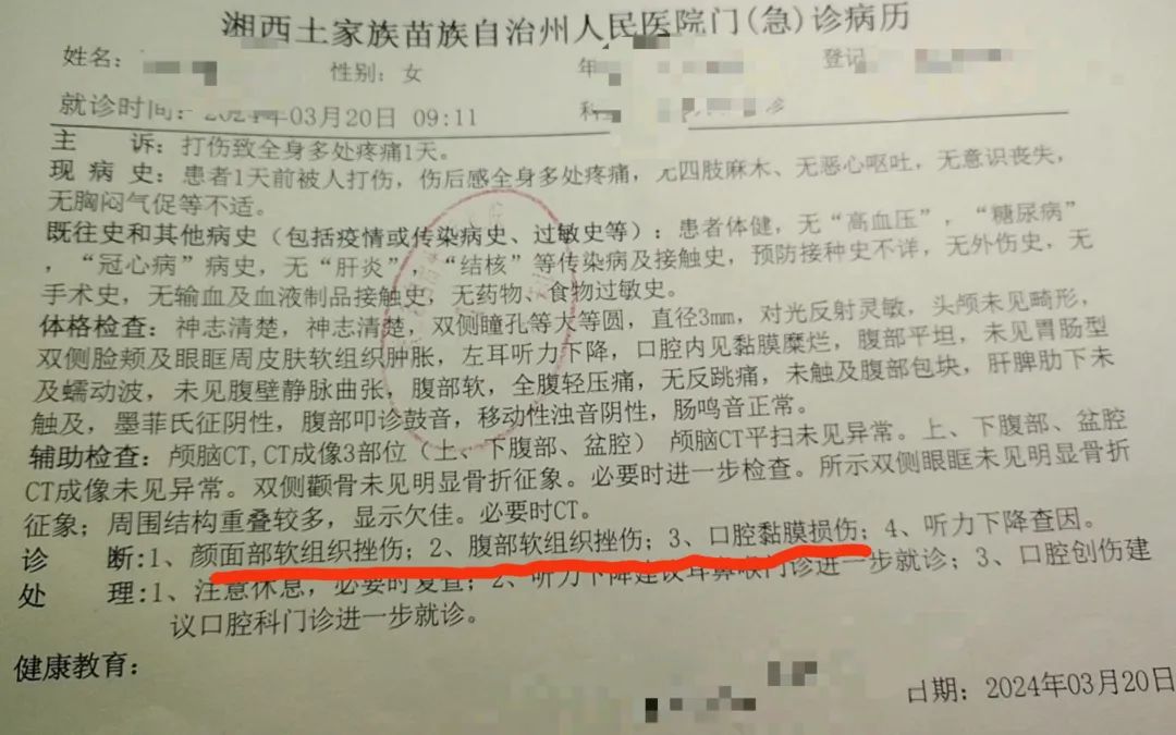 王磊女儿的部分病例.受访者供图